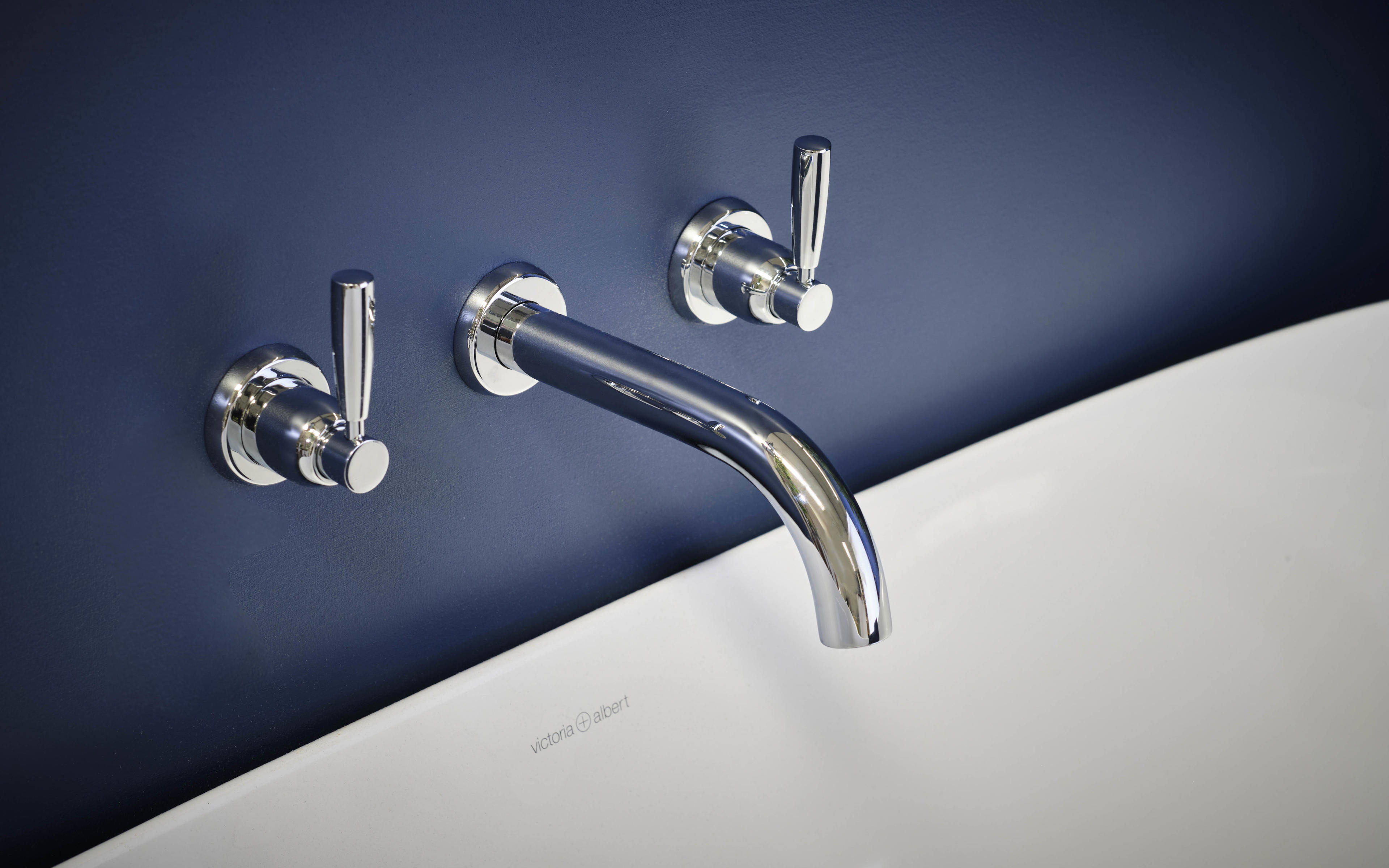 Langbourn Three-Hole Wall-Mounted Bath Set - Chrome